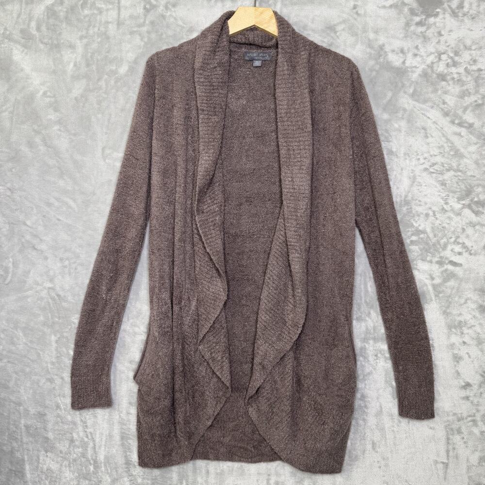 Barefoot Dreams Sweater Womens Medium Brown CozyChic Lite Cardigan Pockets